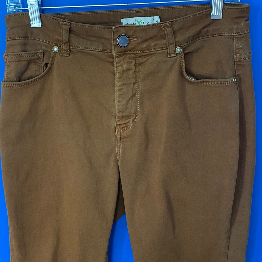 BEIJA FLOR Brown Jennifer High Waisted Skinny Jeans Sz 4 - Picture 2 of 16